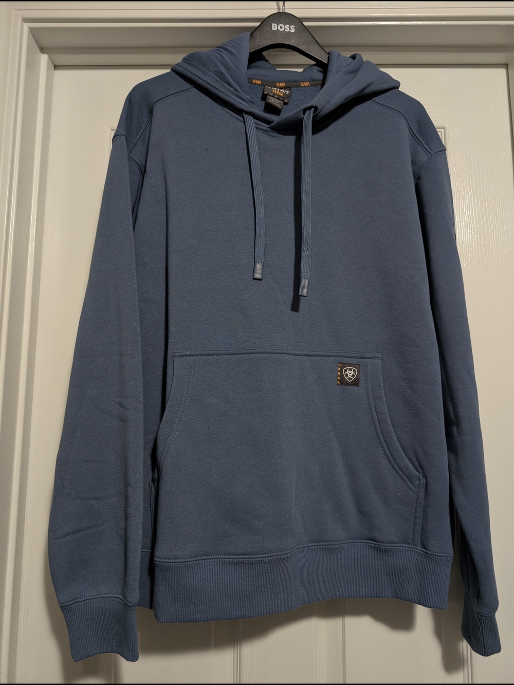 Ariat Slate Blue Logo Sleeve Pullover Hoodie - Men's - Picture 3 of 3